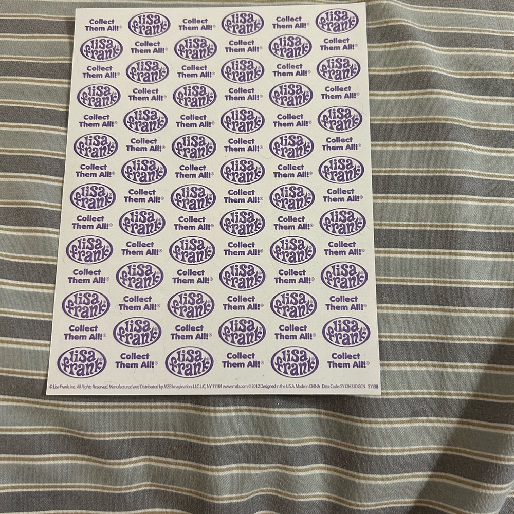 NWT Lisa Frank Multi Character Sticker Sheet - Picture 2 of 2